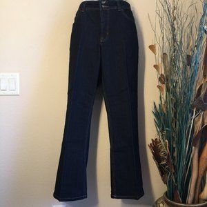 Nine West Dark Wash Bootcut Jeans Size 14 Embroidered Pocket Western Style
